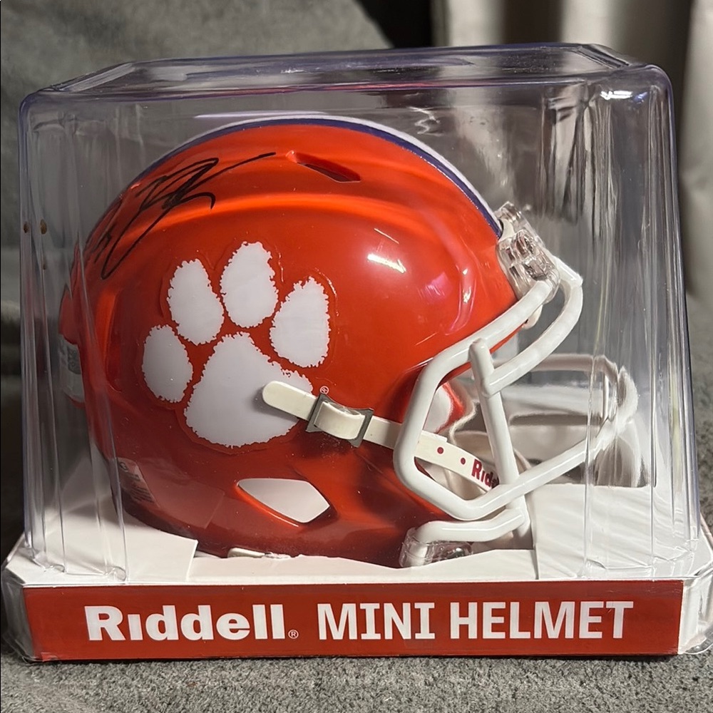 Fanatics Orange and White Decor Accent Dj Uiagalelei Autographed mini helmet